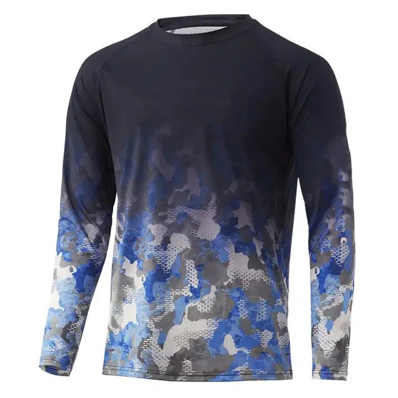 Newest Style Men Long Sleeve Fishing Shirt Men Summer Fishing Wear Custom Fishing Jersey Sublimation