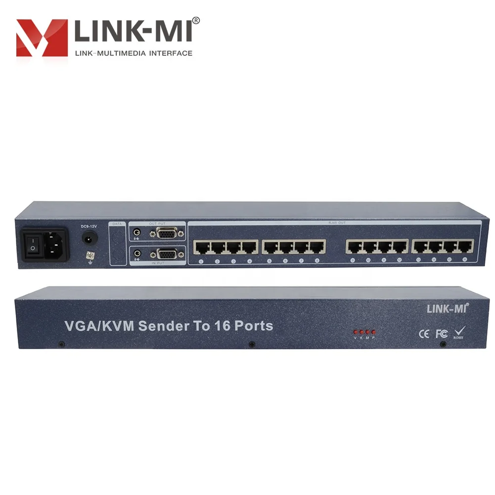 LINK-MI 100 м 1x16 каналов активный VGA видео и аудио передатчик расстояние 300 Макс 16 портов vga-разветвитель передачи сигнала