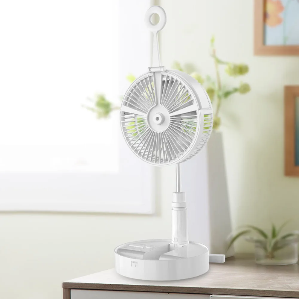 
New design wireless portable usb water spray telescopic electric charging fan 