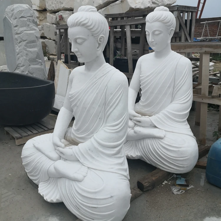 Granite Meditating Buddha Garden Statue