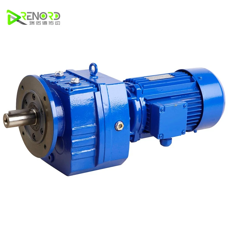 Flange-mounted helical gear units with solid shaft R Series Helical Gearbox Speed Reducer Gearbox