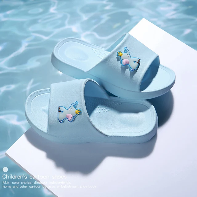 Детские летние тапочки из ЭВА с мигающим светом, Нескользящие светящиеся креативные детские тапочки унисекс