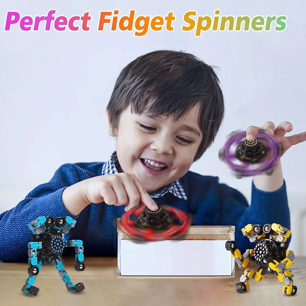 Transformable Fidget Spinners Stress Relief Sensory Toys Fingertip Gyros Spinner Party Gifts For Autism Kids Adults W24-546