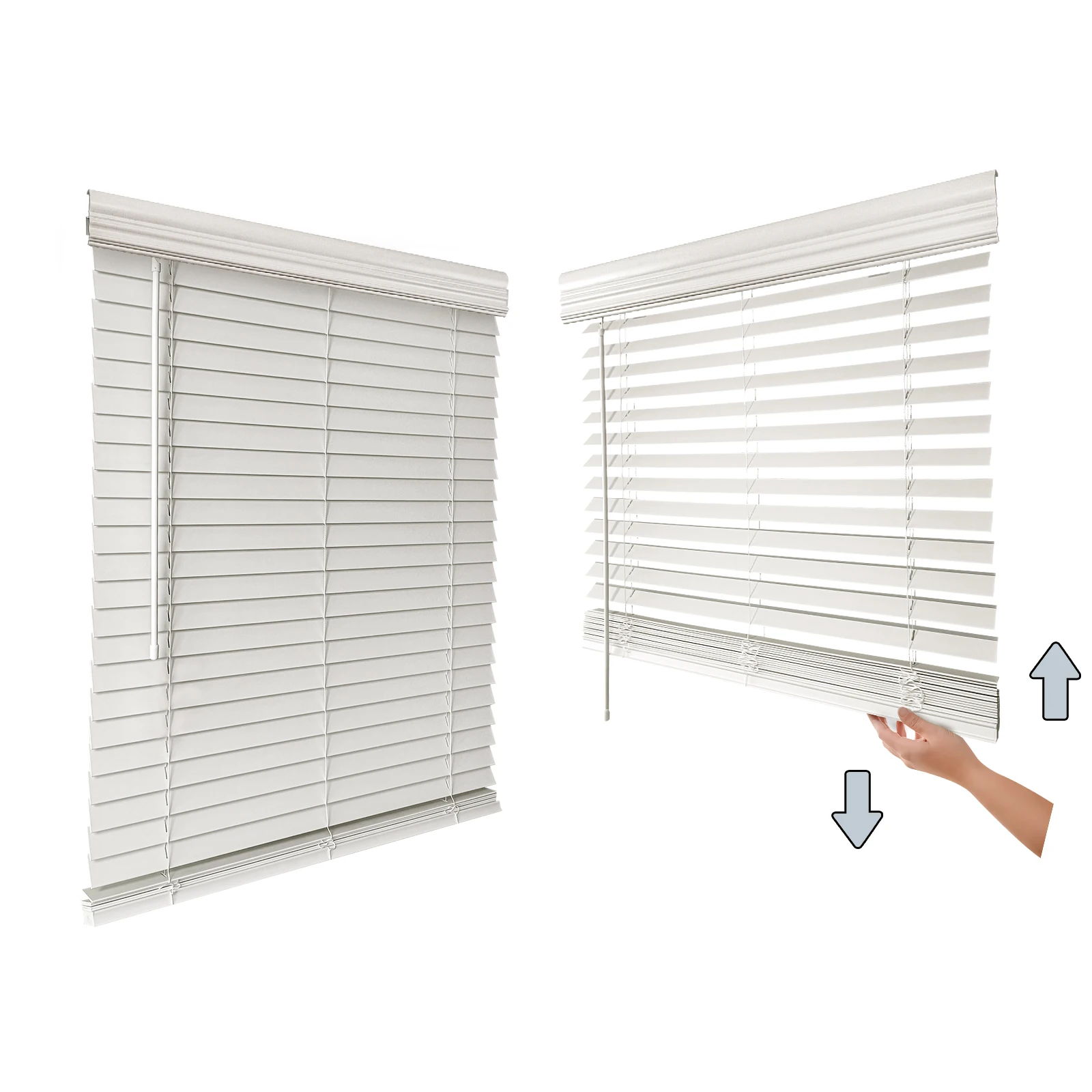 2 Inch Custom Size Wooden Window Cordless Fauxwood Venetian Faux Wood Blinds
