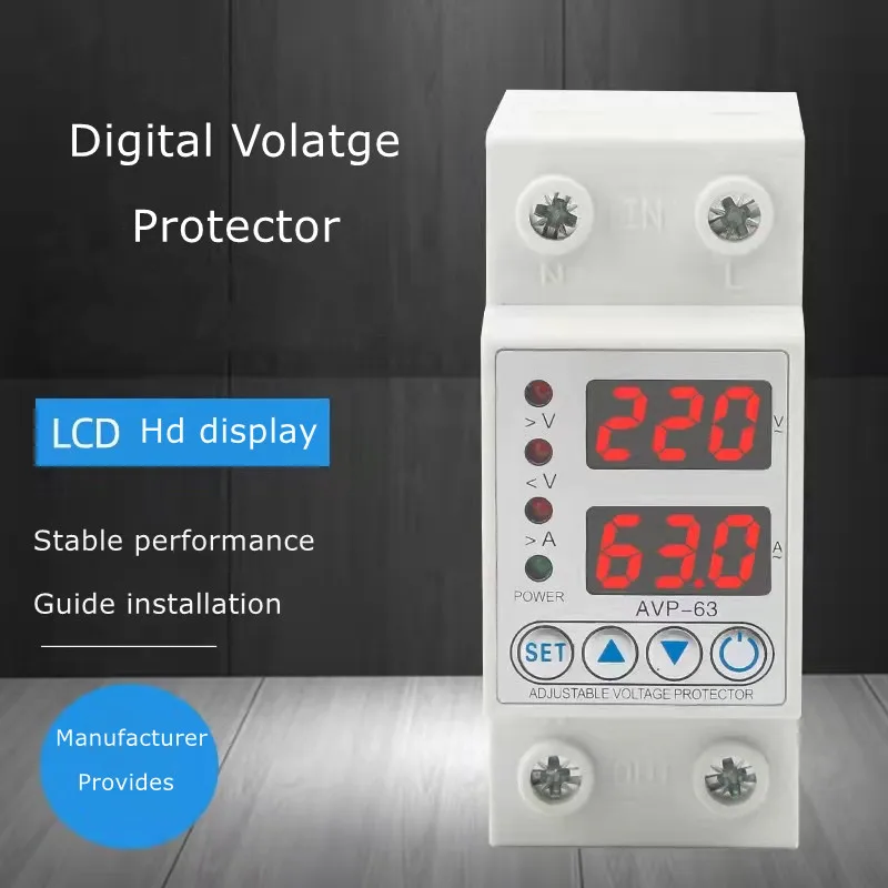 ZOII 40Amp 63Amp 80Amp Dual LED Display  Over Under Voltage Relay Current Limiter  Adjustable Protection Monitoring