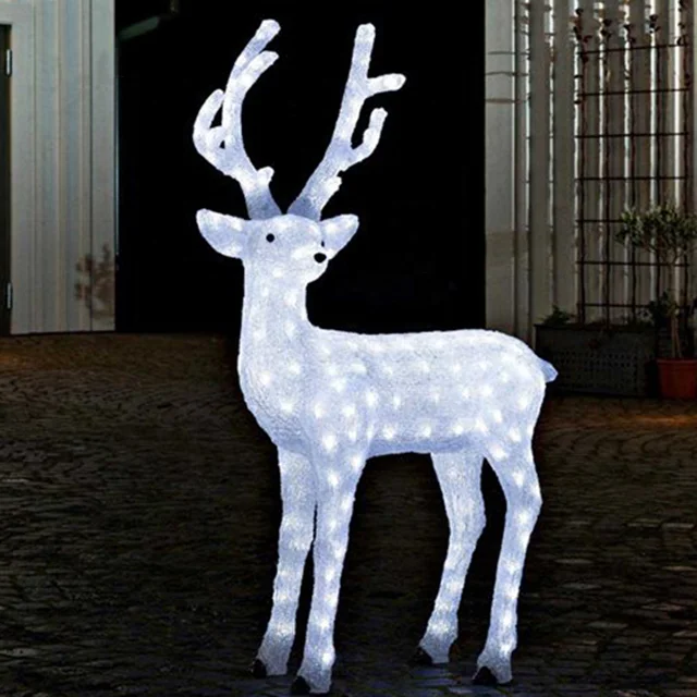 White Moose Deer LED Lights - 3D LED Motif Light for Deer with Animal Motif Design