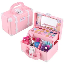 Wholesale children makeup girls cosmetics bag fashion makeup Kit lipstick eyeshadow brush set beauty toy makeup kit for Kids