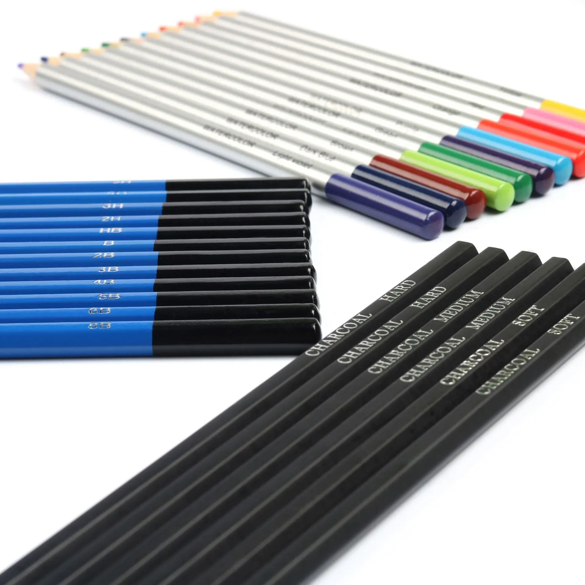 Professional 41pcs Artist Kit Includes Graphite Pencils Sticks Sharpener Eraser Sketch Pencils Set for Drawing