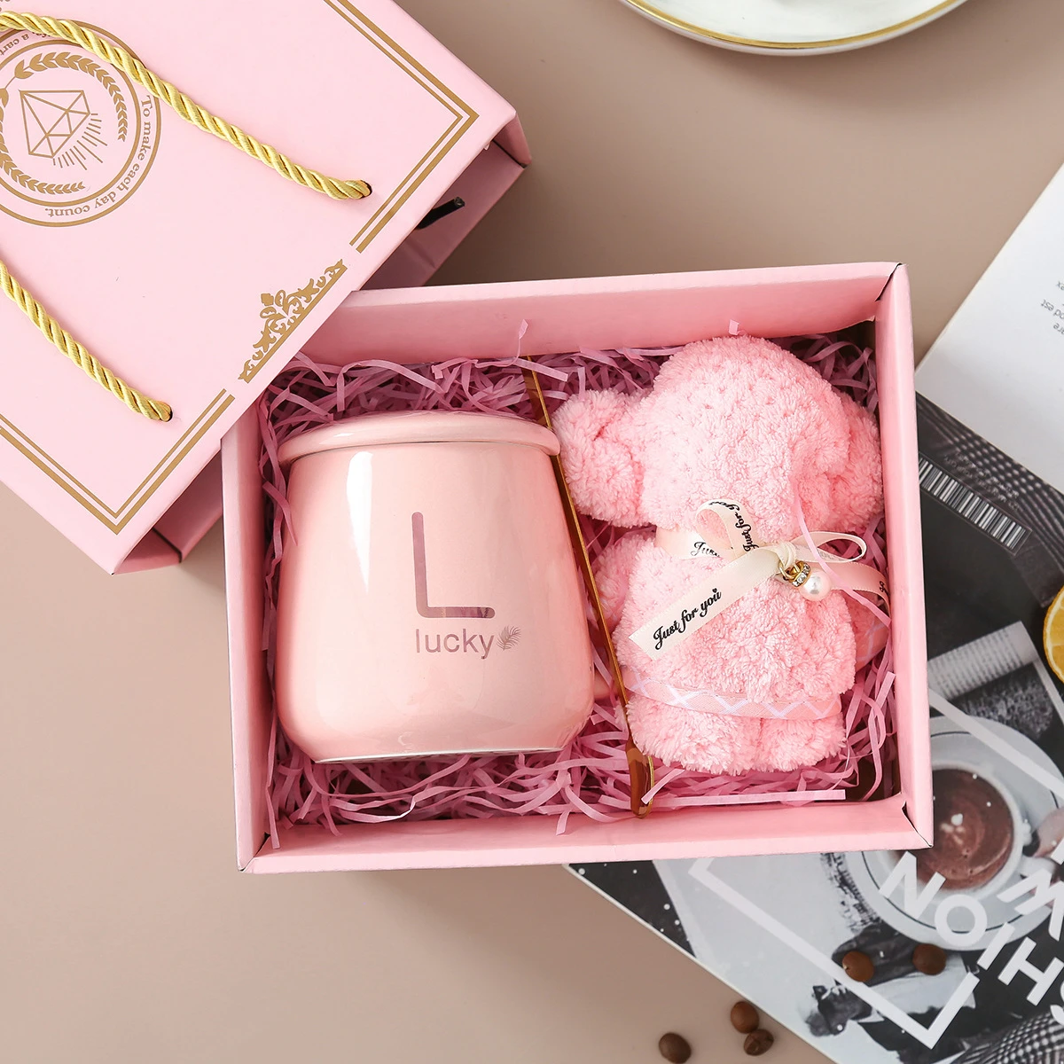Light luxury mug set packaging gift box and bag ceramic coffee cups packing gift box