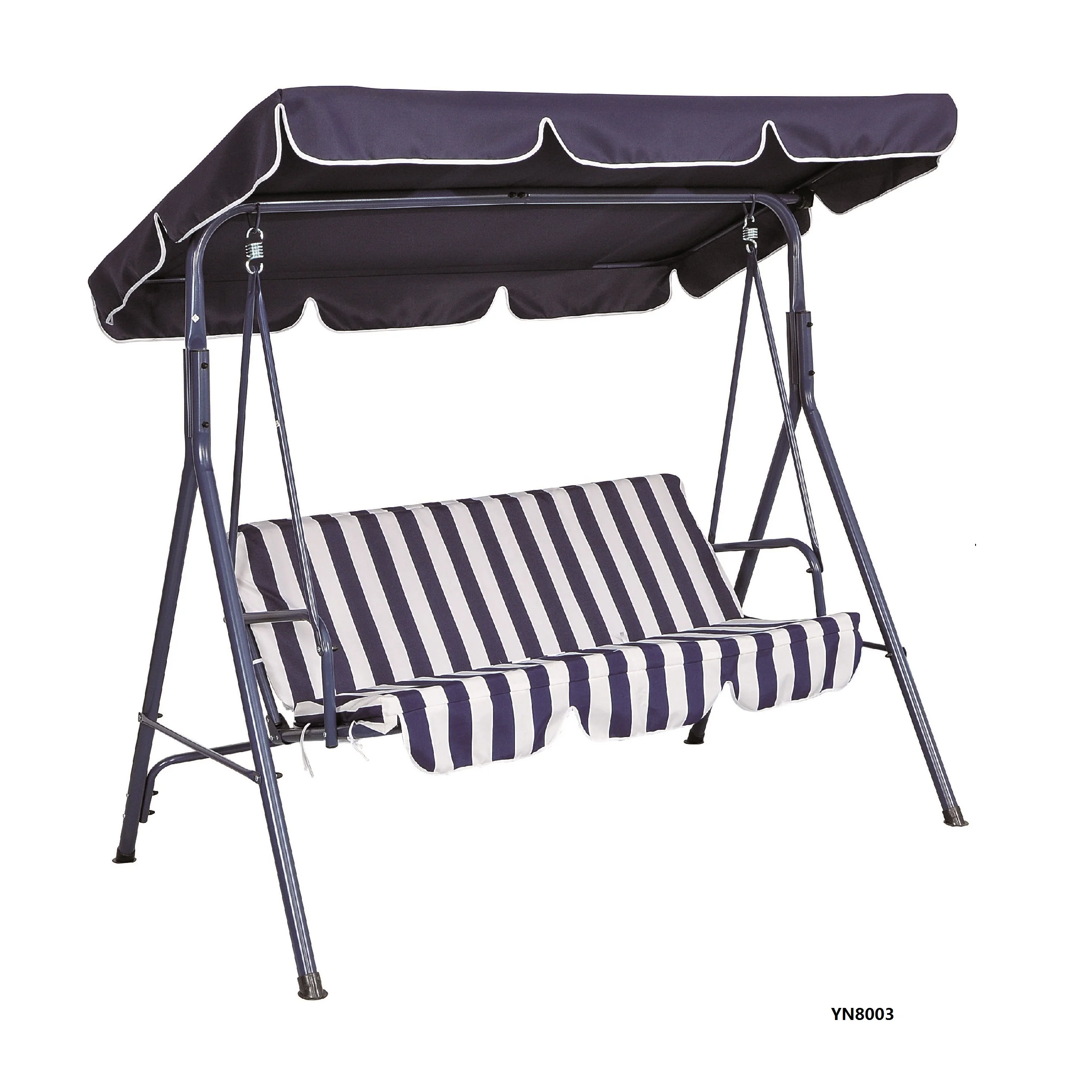 
3 person swing with canopy and cushion,3 seat patio indoor swings for living room for garden use 