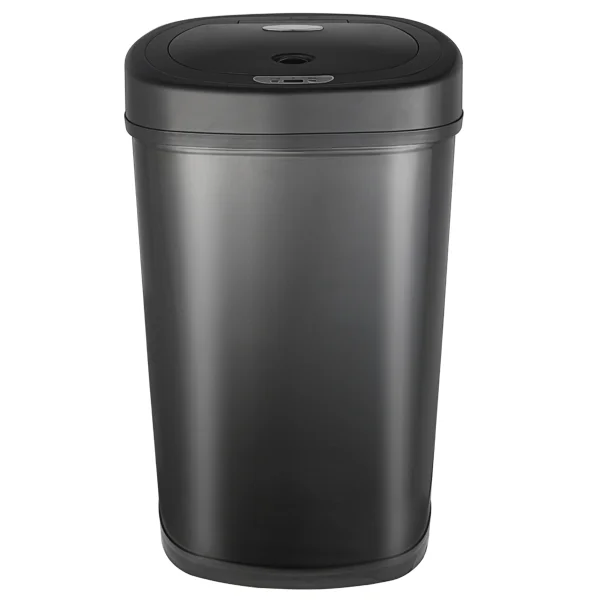 NINESTARS 13 gallon 50 Liter stainless steel 430 black waste bin touchless trash can high-tech household induction sensor bin
