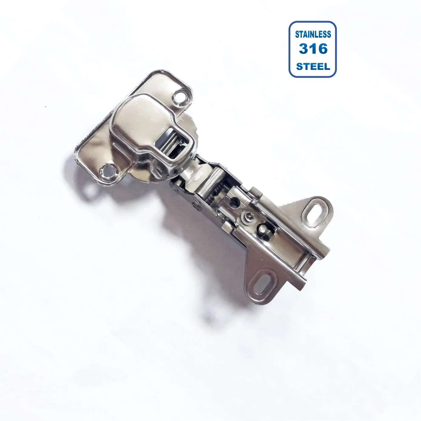 Stainless Steel 316 Concealed Hinge Full Overlay With Mounting Plate SS 316 Self-closing European Cabinet Hinges