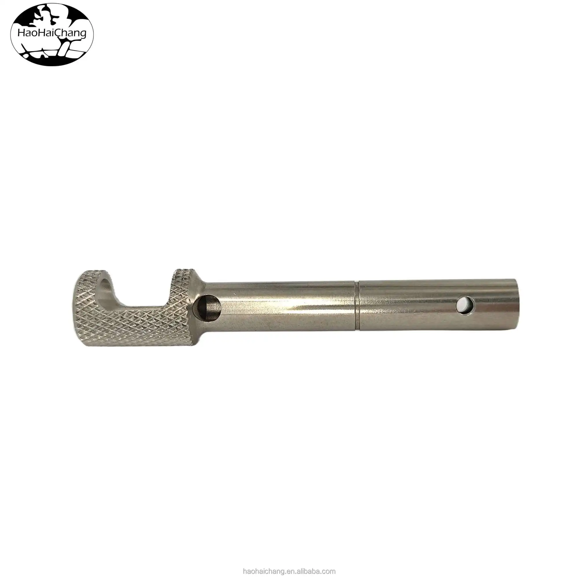 CNC precision machining non-standard auto parts stainless steel knurled half-hollow operating lever controller