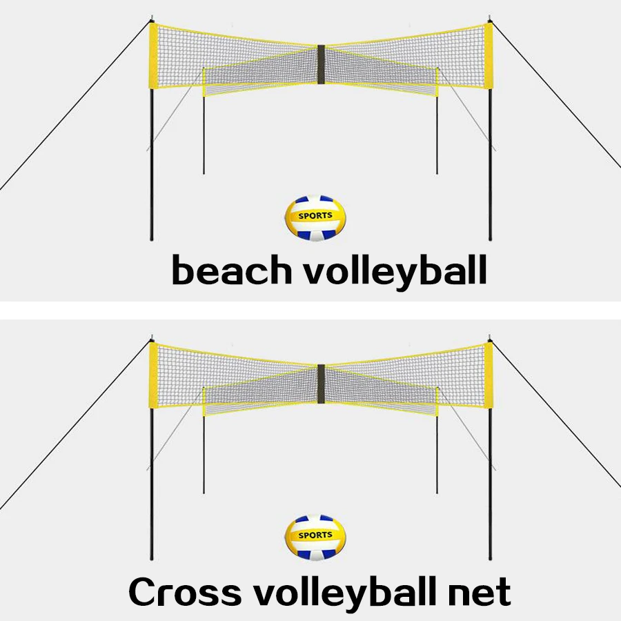 Beach Volleyball Net Beach Games Cross Volleyball Training Block 4-Person Volleyball Net