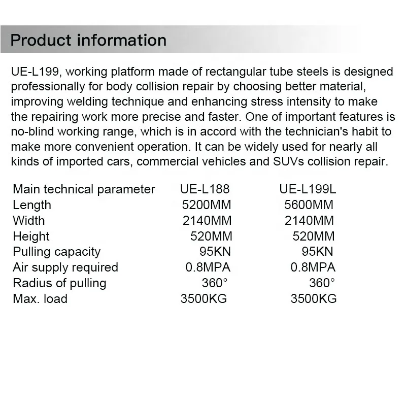 UE-199 Manganese steel whole plate automobile beam calibration instrument for car body repair girder lift frame machine UE-L199