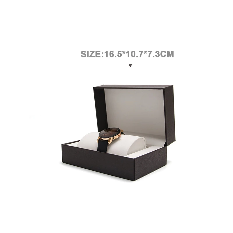 Custom Logo Gift Display Oem Packaging Storage Luxury Black Rigid Cardboard Paper Watch Box Cases -