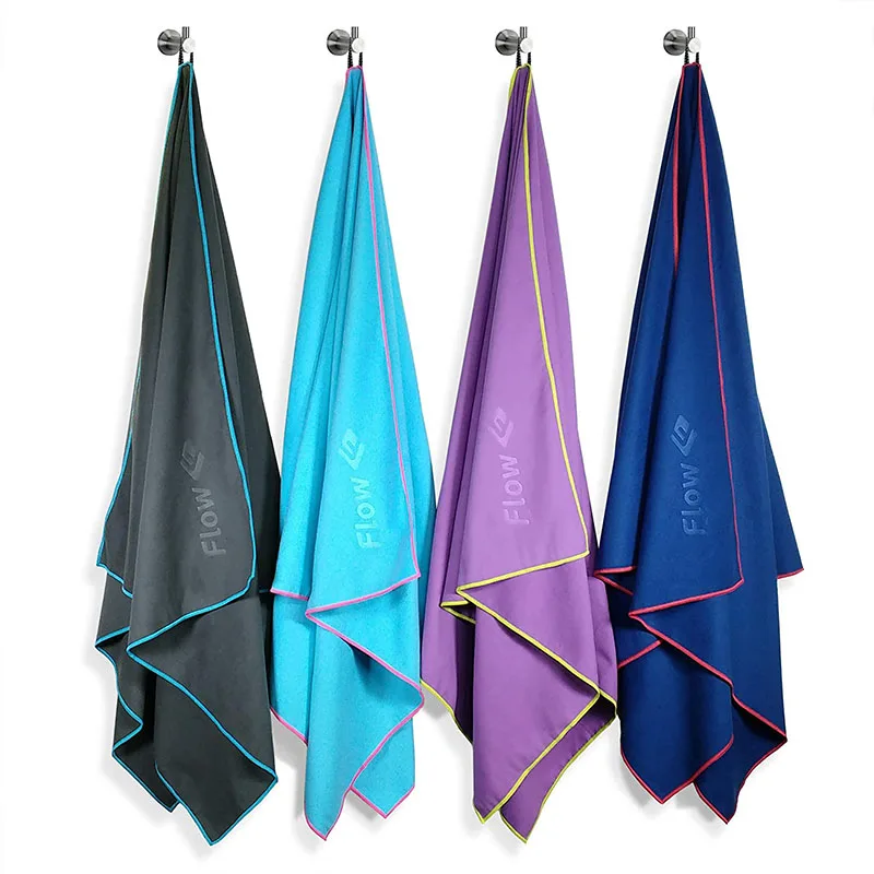 Super absorbent microfiber sports towel gym towel with carry bag and hanging loop