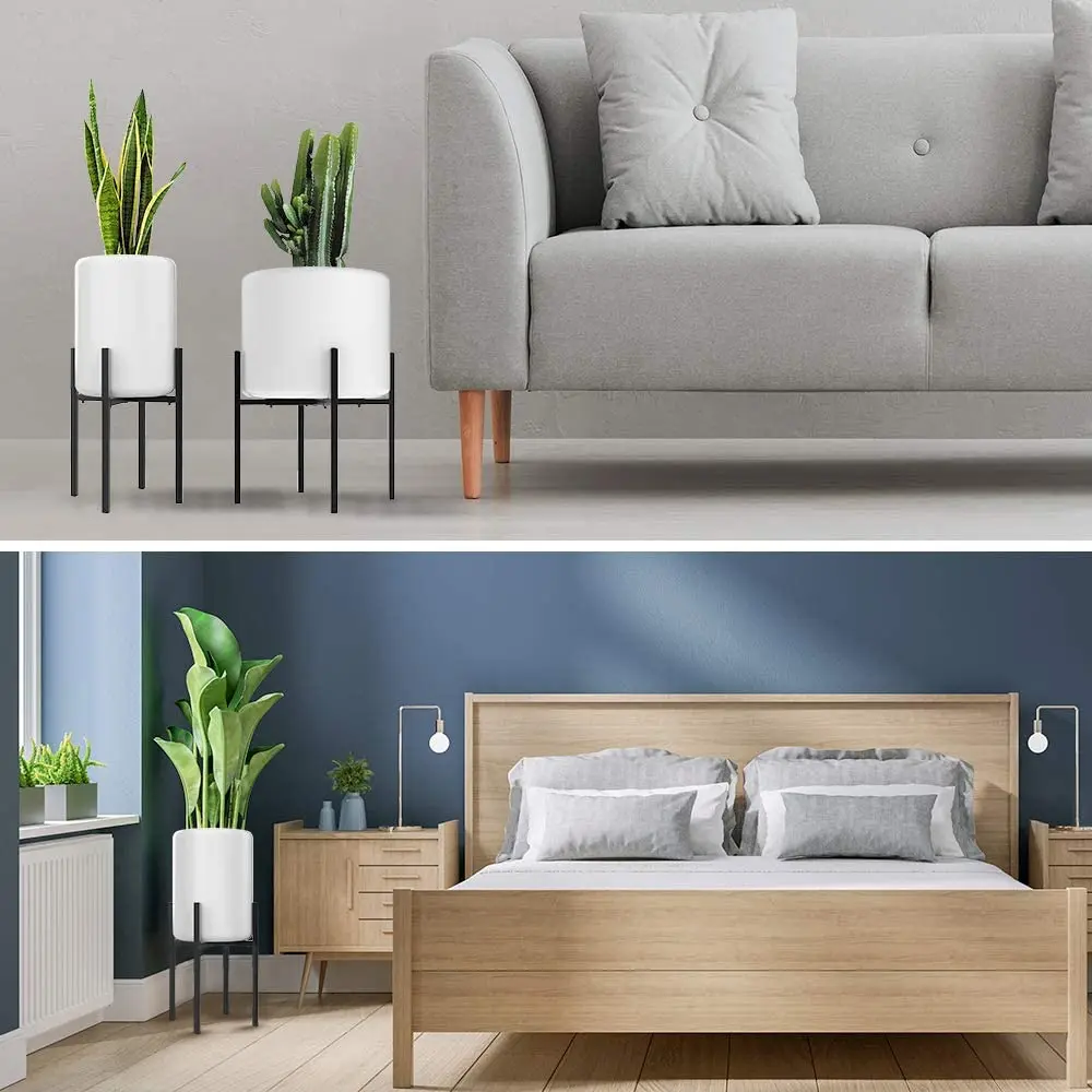 Plant Stand House Home Decor Modern Mid Century Display Holder Rack Wrought Iron Adjustable Indoor Flower Pot Metal Plant Stand