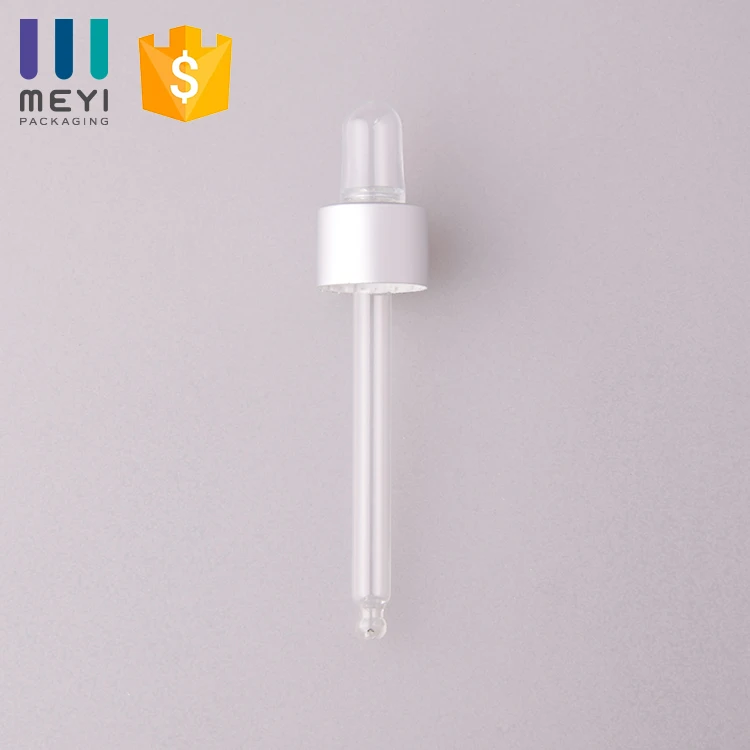 Customized color aluminum closure Glass dropper cap with pipette 18mm 20mm with PVC bulb