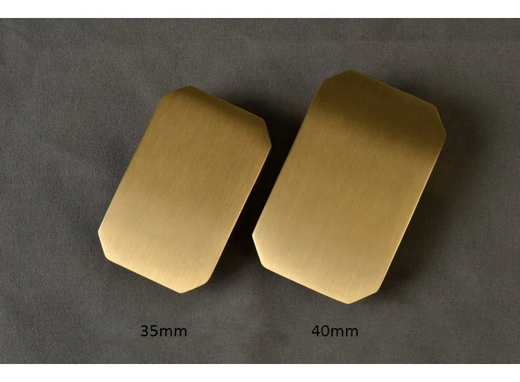 35 40mm Quality Glossy Simple Plain Copper Plate Solid Brass Belt Buckle for Men Women Leather Belt