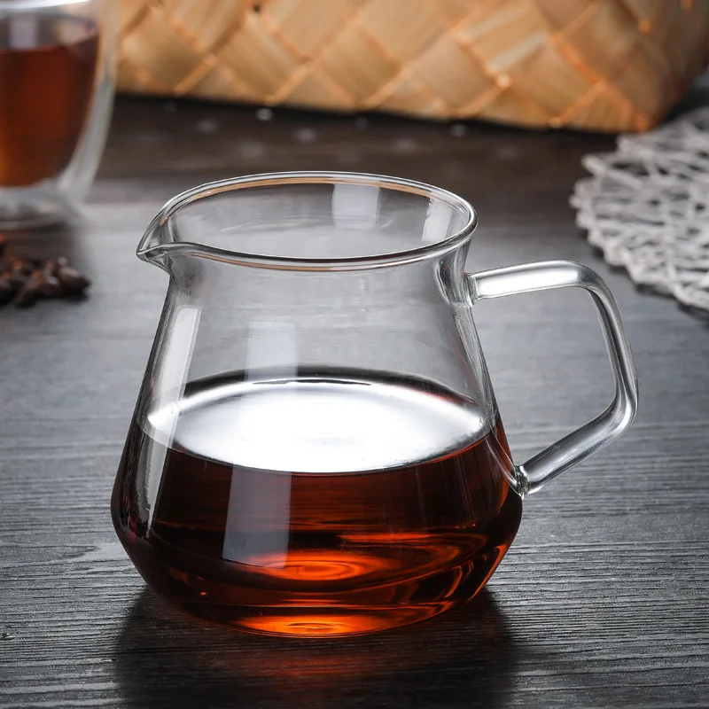 Home use coffee and tea tool high borosilicate 400ml 650ml coffee share pot glass server pot