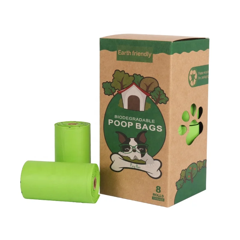 
100% Biodegradable Corn Starch and Compostable Eco Friendly Private Label Dog Poop Bag With Dispenser 