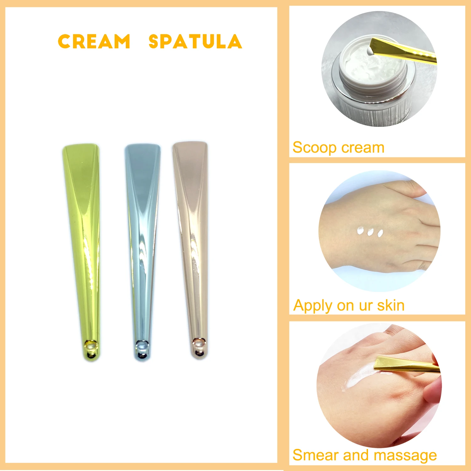 Wholesale Tiny Cosmetic Spatula Scoops Flat Head Cosmetic Spoon Scoops Small Cream Spoon Face Cosmetic Scoop