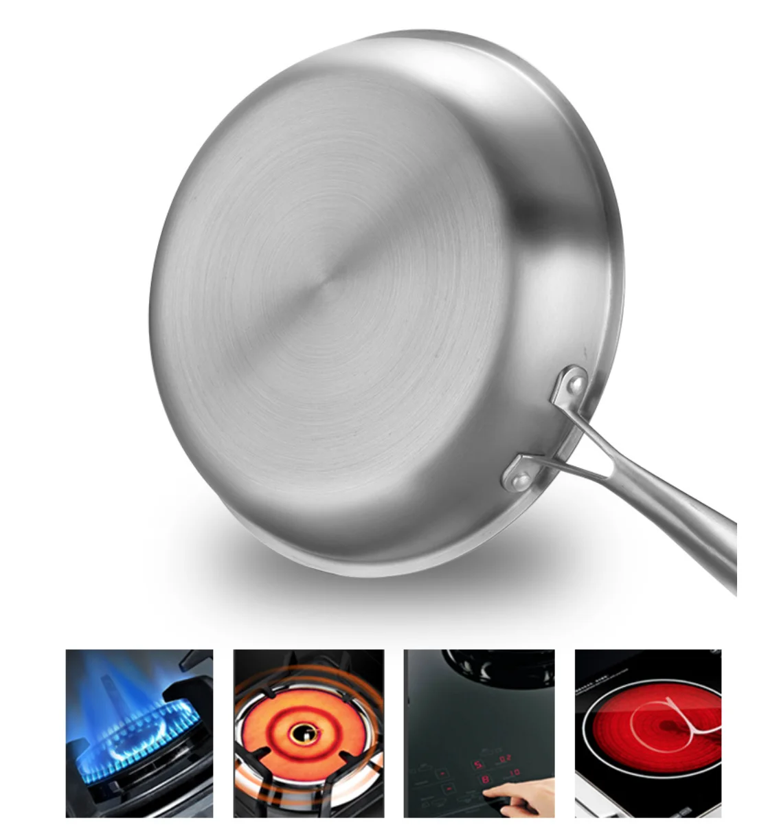 Heavy duty cookware cooking pot kitchen pan with lids for gas induction 18/8 Stainless steel honeycomb nonstick