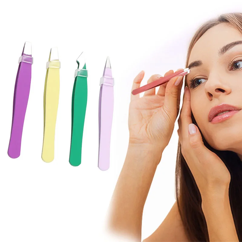 Wholesale Custom Private Label Stainless Steel Pointed Tip Eyelash Tweezer Precision Facial Hair Removal Tool Eyebrow Tweezers