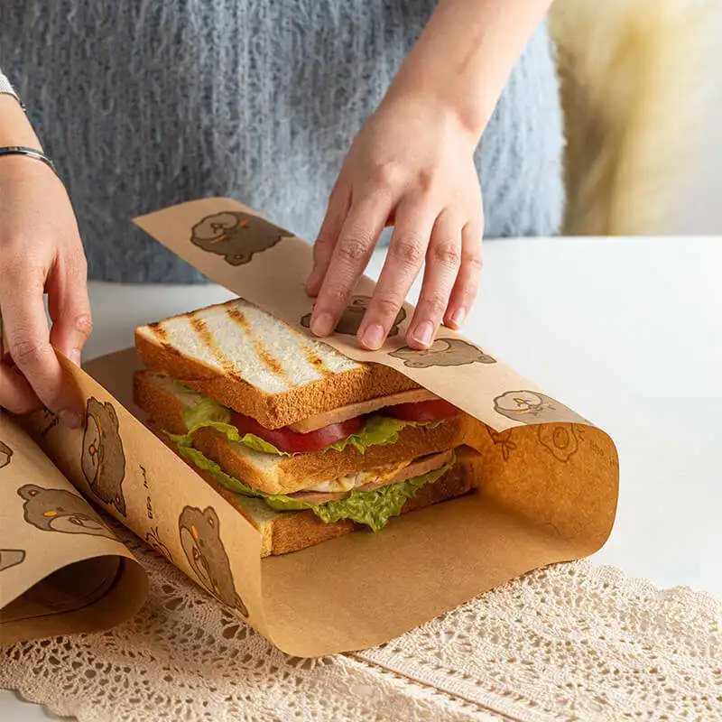 Low Price Sandwich Party Burger Cooked Food Oil-proof Wrapping Paper News Paper Style Food Wrap Tissue Paper With Custom Logo
