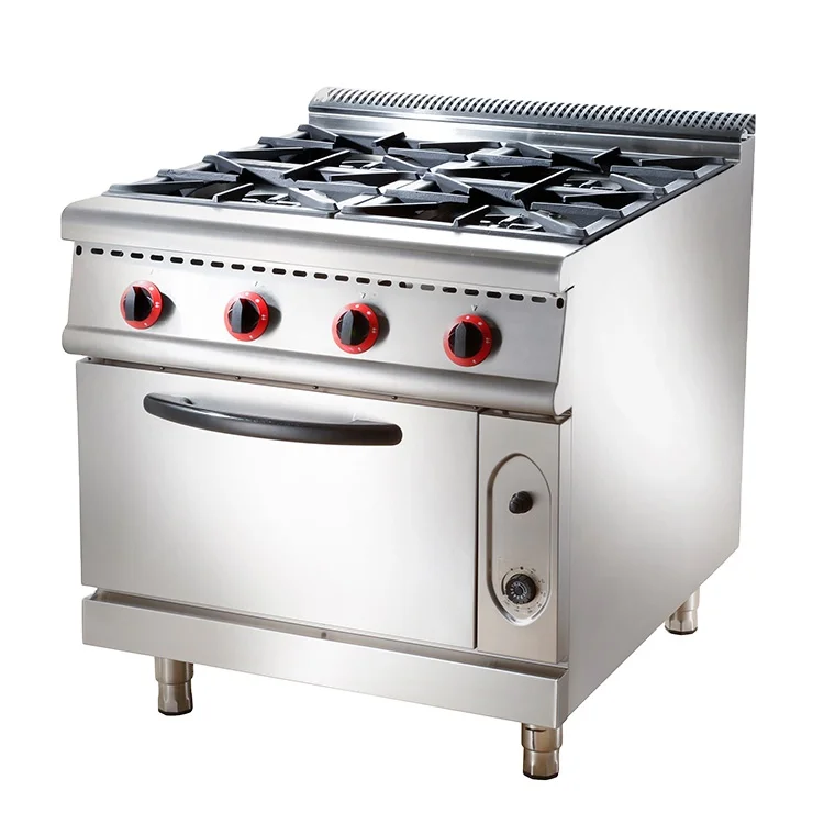wholesale commercial kitchen equipment tops gas cooking range 4 burner with oven cookers