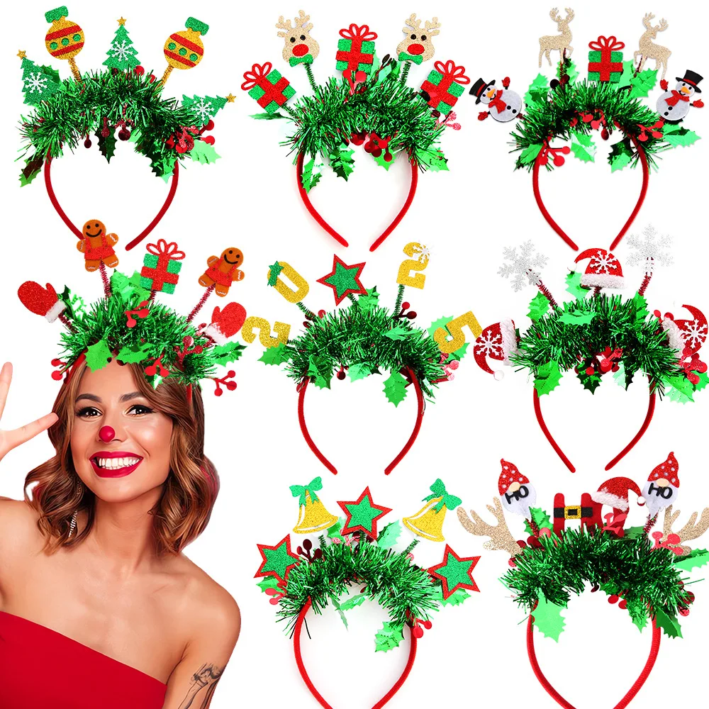 New Design Christmas 2025 New Year Hot Sale Snowman Santa Claus Digital headwear For Gifts