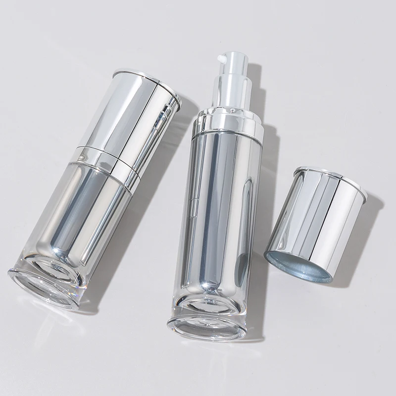 30ml 50ml 80ml 120ml 20g 30g 40g 50g Silver Cosmetic Plastic Cream Container Luxury Jar Packaging Acrylic Lotion Pump Bottle