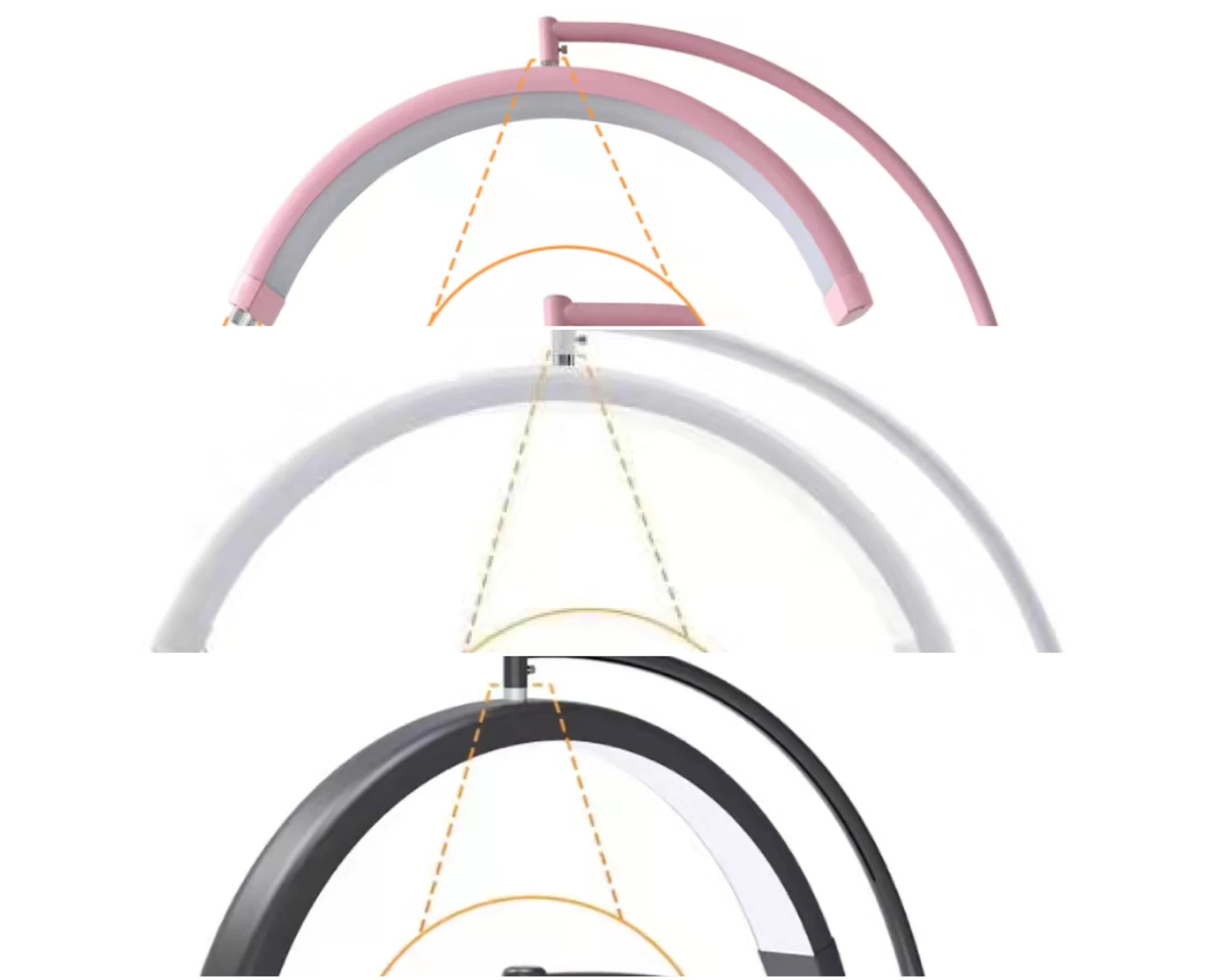 eyelash extension light Free custom logo beauty salon light half moon shaped cosmetic Lash tattoo nail beauty Lamp