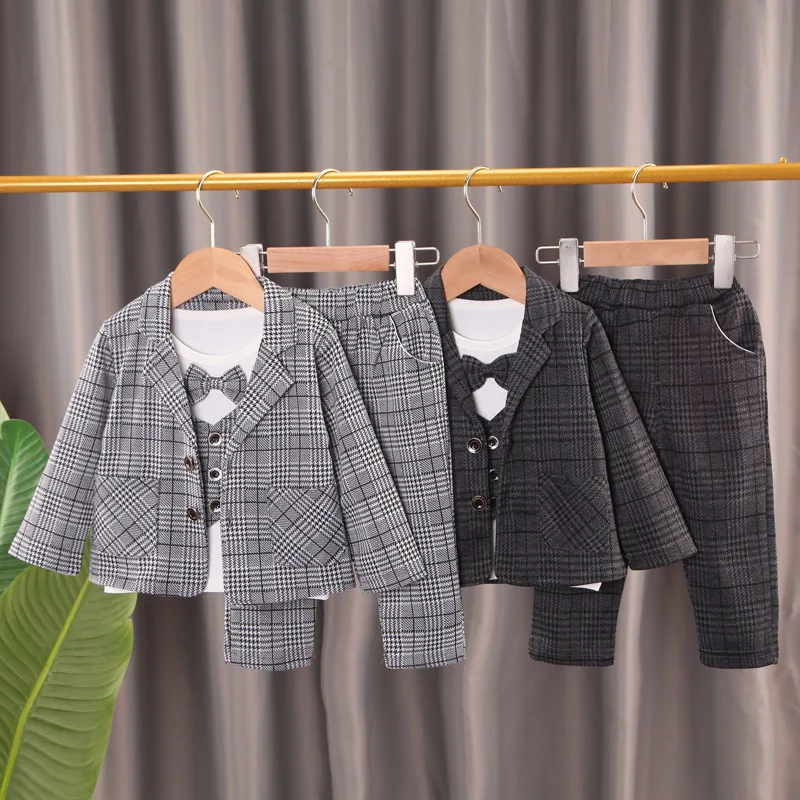 Hot Sale Long Sleeve, Onam Dress Boy Suits Vest Classic Versatile Prom Outfits For Guys Casual/