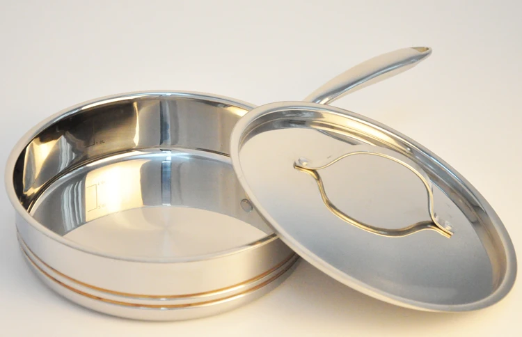 OEM Factory five layers non-stick induction copper core stainless steel frypan set size 20cm22cm24cm26cm for home cooking