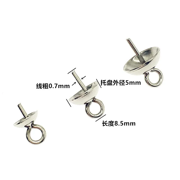 TP-C55 Hypoallergenic pure titanium bead cap connectors bail DIY jewelry accessories