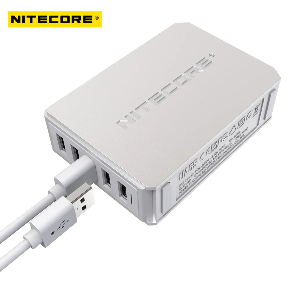 Настольный USB-адаптер nitecore UA55 50 Вт 5 портов QC 3 0 адаптер питания Qc настольный зарядный