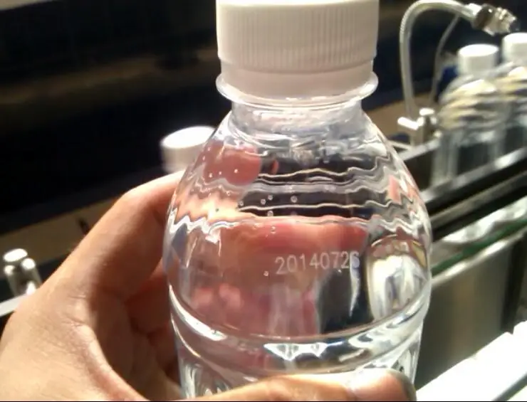 Automatic drinking water PET plastic glass bottle aluminum can expiry date laser printer