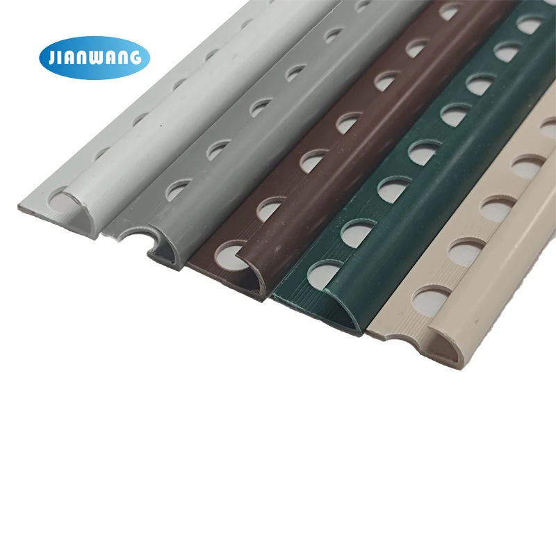 Factory  direct sale single marble PVC Tile Trim For Wall Edge Round Plastic Edge Trim Plastic Ceramic Tile Trim For Wall