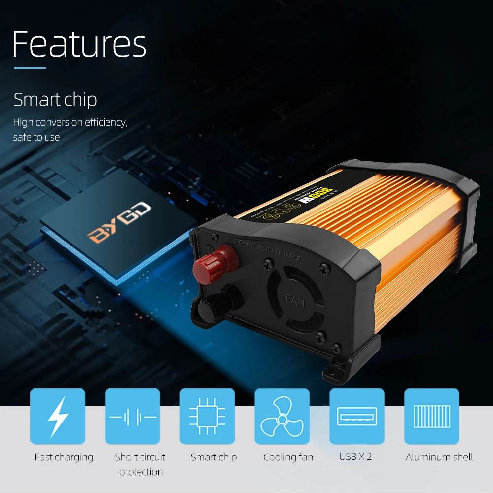Power supply DC 12 volts to AC 220 volts car home modified sine wave 300W inverter 300w power inverter circuit board