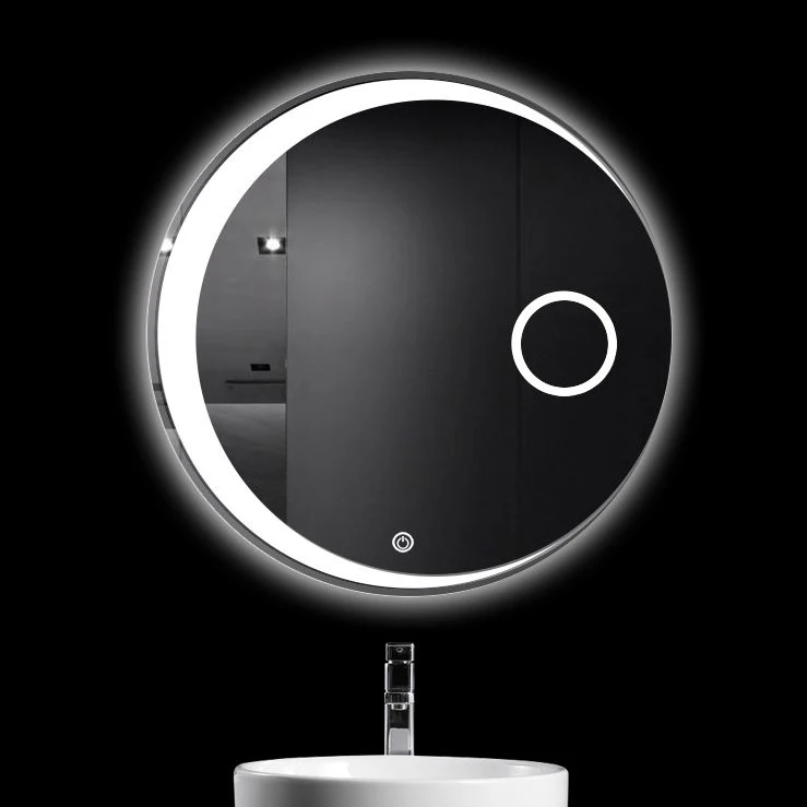 Custom Round Wall Smart Mirror Bath Led Vanity Mirror Touch Wall Mounted Switch Screen Bathroom Smart LED Mirror for Hotel