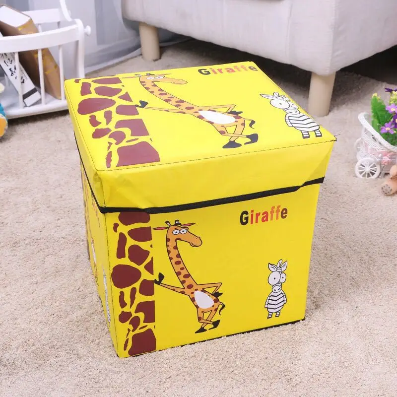 Chinese Factory Provide Storage Stool Multi-purpose Toy Organizer Foldable Home Toy Storage Box Bins
