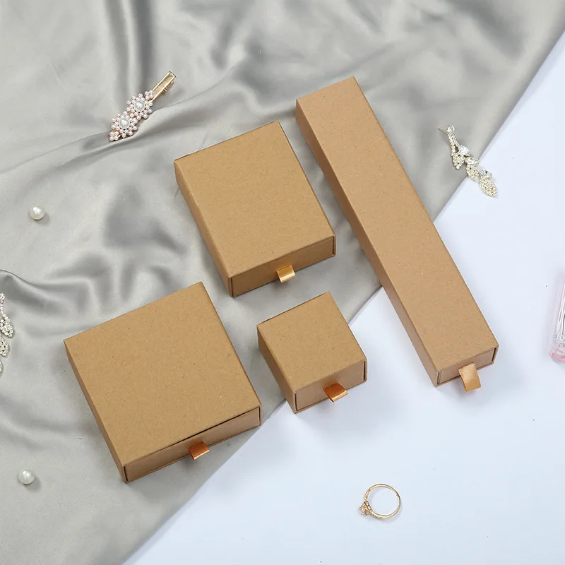 Drawer jewelry box jewellery packing box ring earring pendant necklace bracelet storage carton custom logo jewelry packaging box