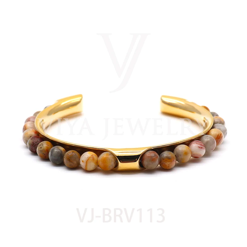 
Hottest Tiger Eye Stone Bracelet Lava Men Bead Stone Bracelets With Stainless Steel 