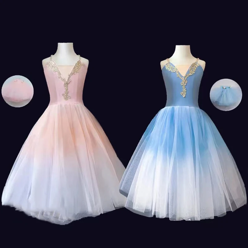 Women and girl Ballet Tutu Skirt Women Dress Long Vestidos For Girls Performance Clothing Swan Belly Dance Skirts