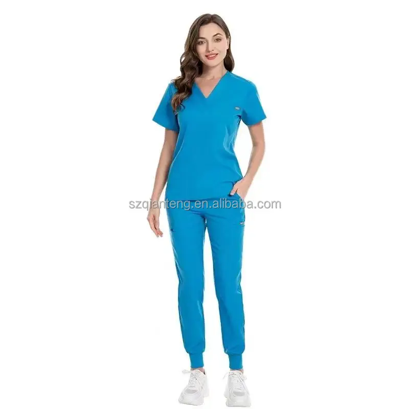 Custom Wholesale Washable Short Sleeves Hospital Doctor Womens Nursing Scrub Clothes Surgical Uniforms Medical Scrubs Uniform