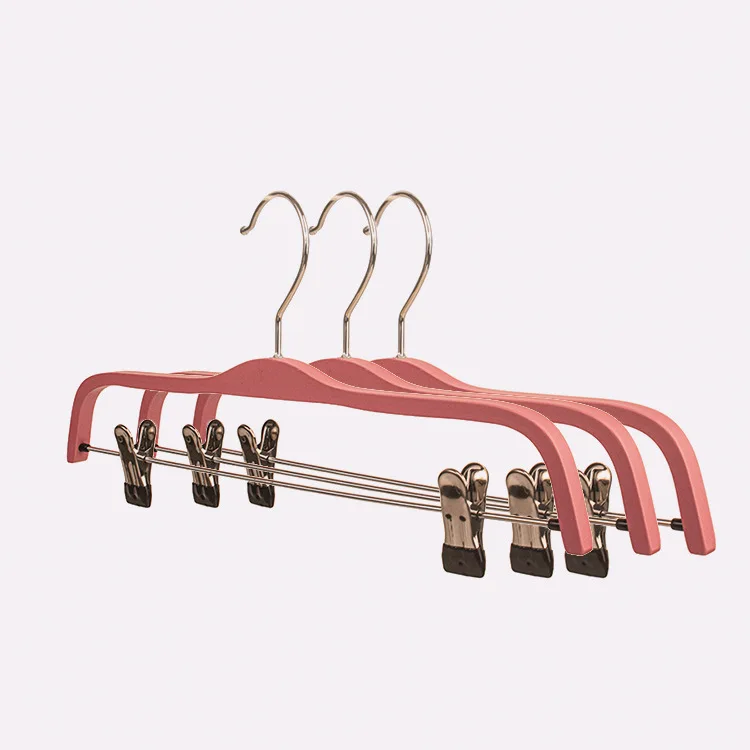 Lavinia Pink Plywood Laminated Wooden Clothes Hangers for Coats Shirts Suit Bentwood Hangers of Nature Style For Garment Display