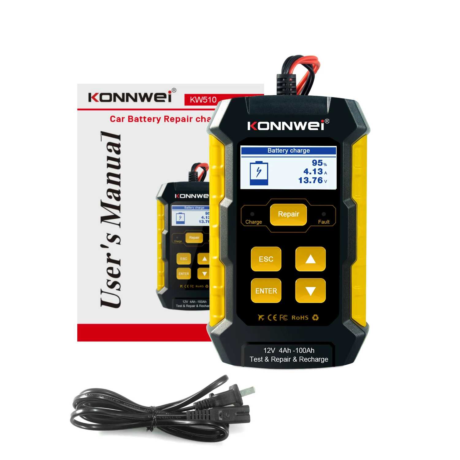  OEM принимается Konnwei KW510 свинцово-Кислотное испытательное оборудование батареи зарядное устройство для автомобиля