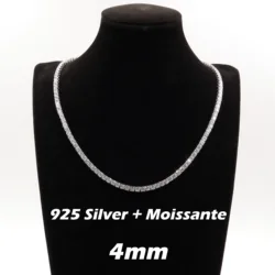 Pass Diamond Tester 925 Silver Hip Hop Gold Plated Fine Jewelry Necklaces Moissanite Tennis Chains Bling Iced Out GRA Certified